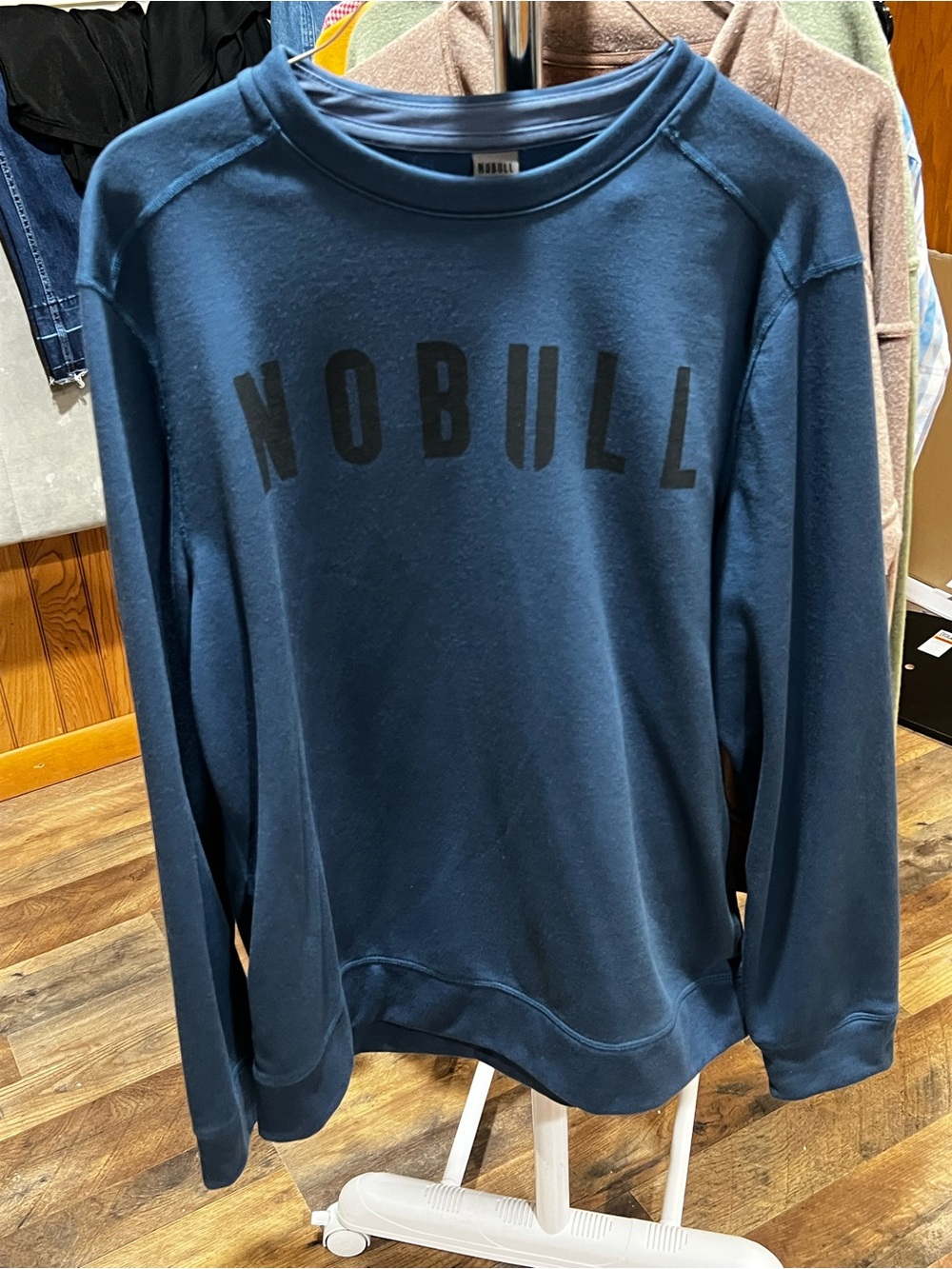 NOBULL Men's Dark Navy Crewneck Sweatshirt with Black Logo